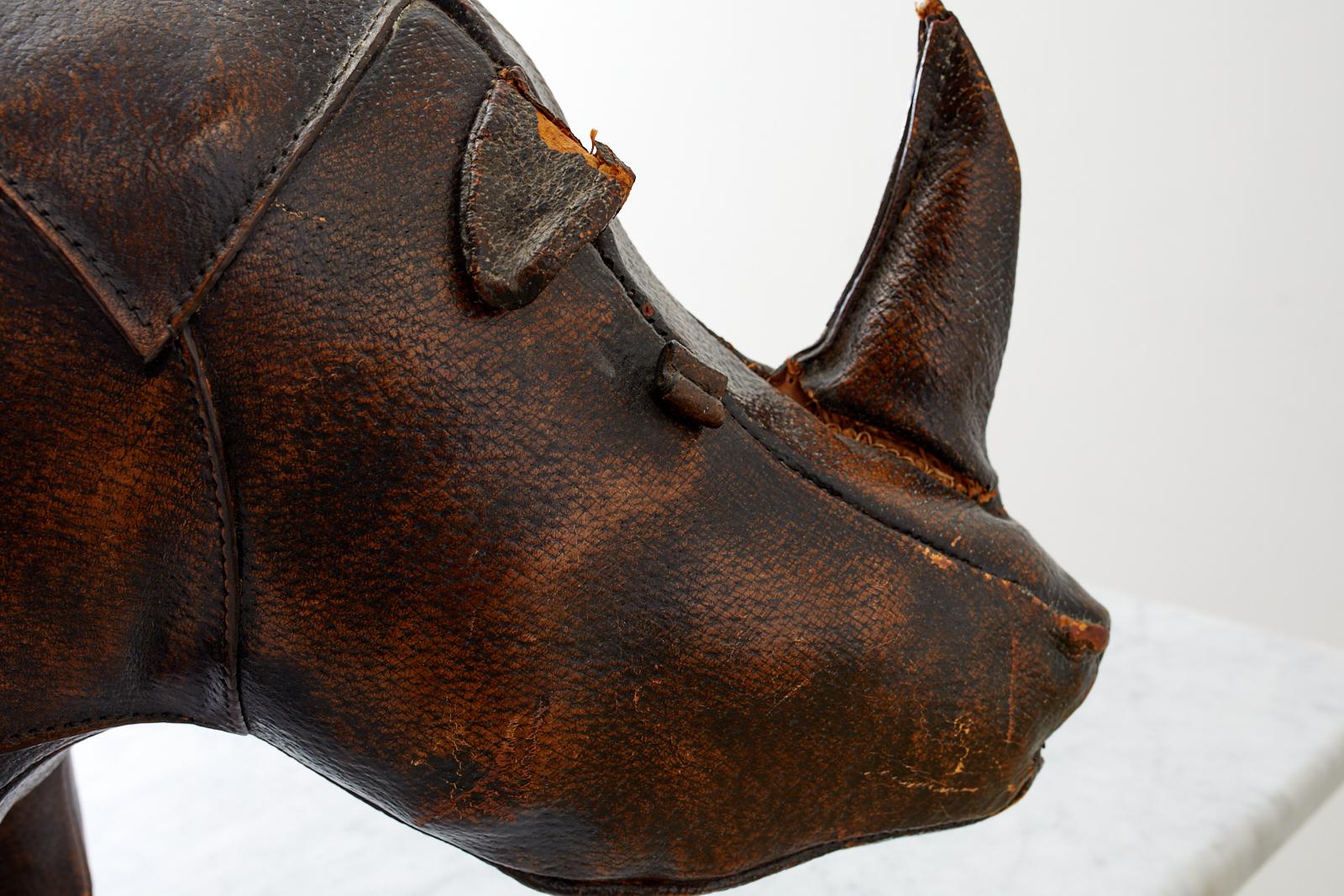Dimitri Omersa for Abercrombie Leather Rhino Footstool 1
