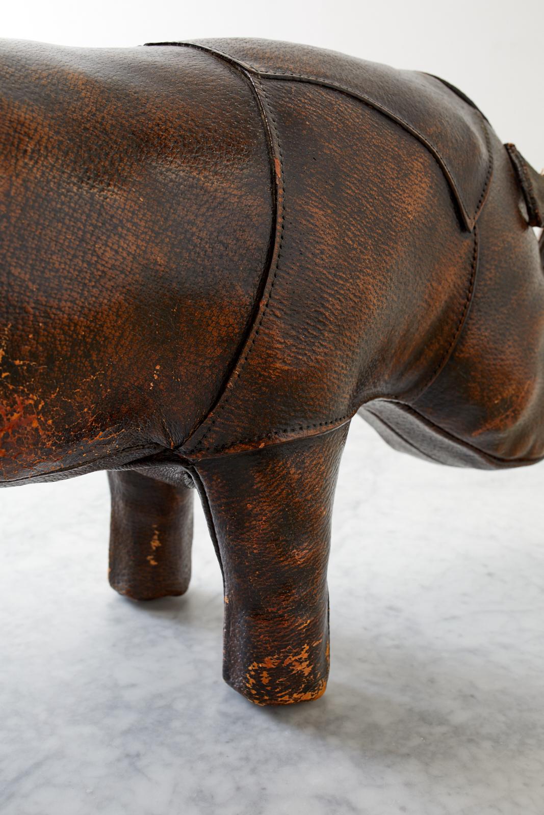 Dimitri Omersa for Abercrombie Leather Rhino Footstool 3