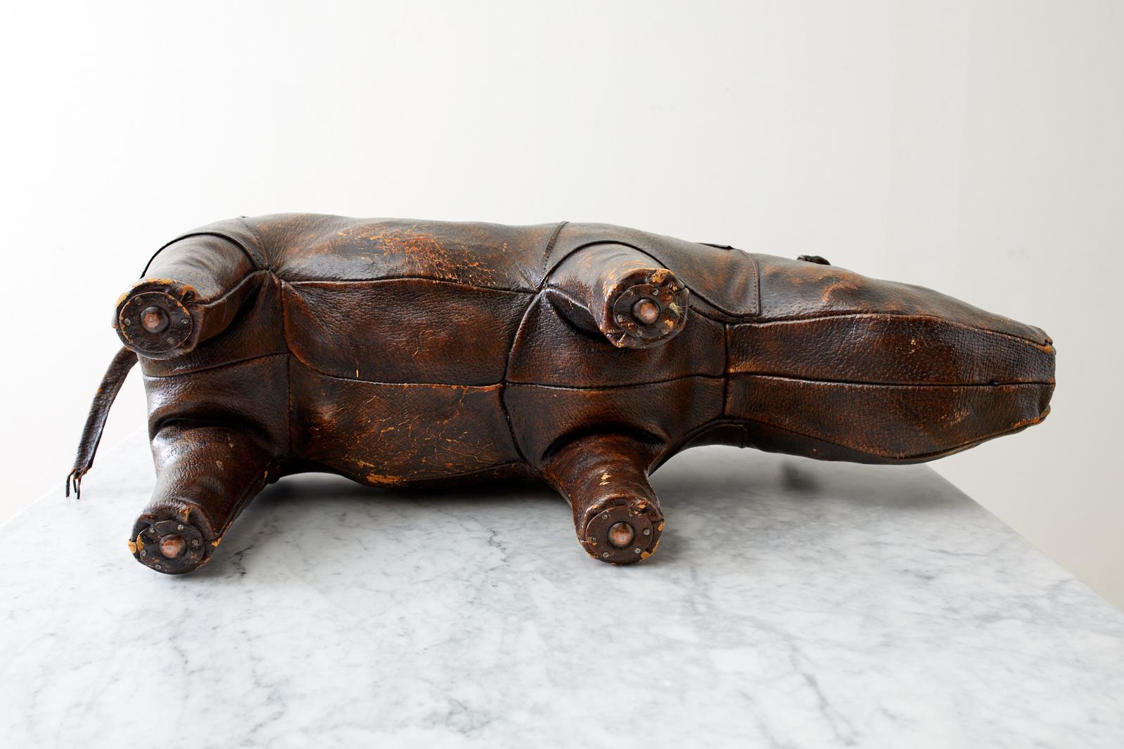 Dimitri Omersa for Abercrombie Leather Rhino Footstool 4