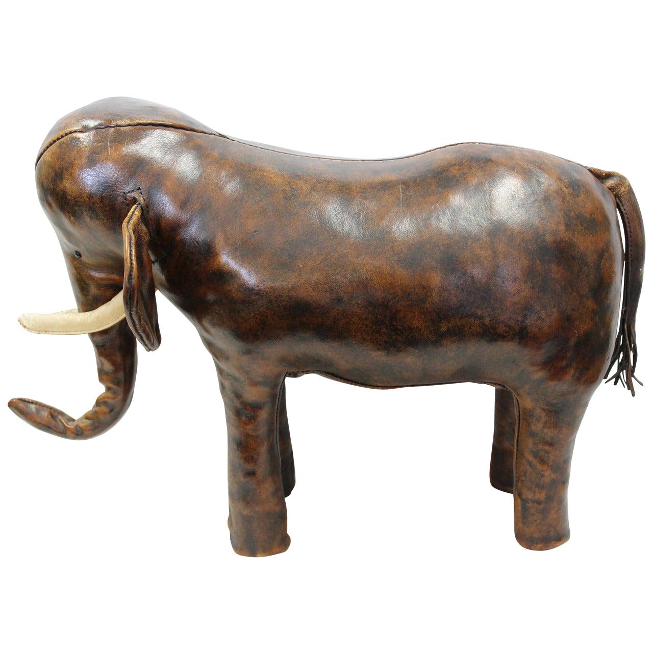 Dimitri Omersa for Saks Fifth Avenue Leather Elephant Footstool