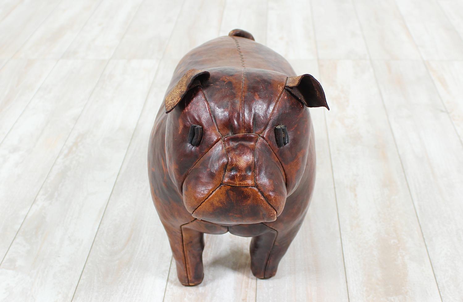 Mid-20th Century Dimitri Omersa Leather Bulldog for Abercrombie and Fitch