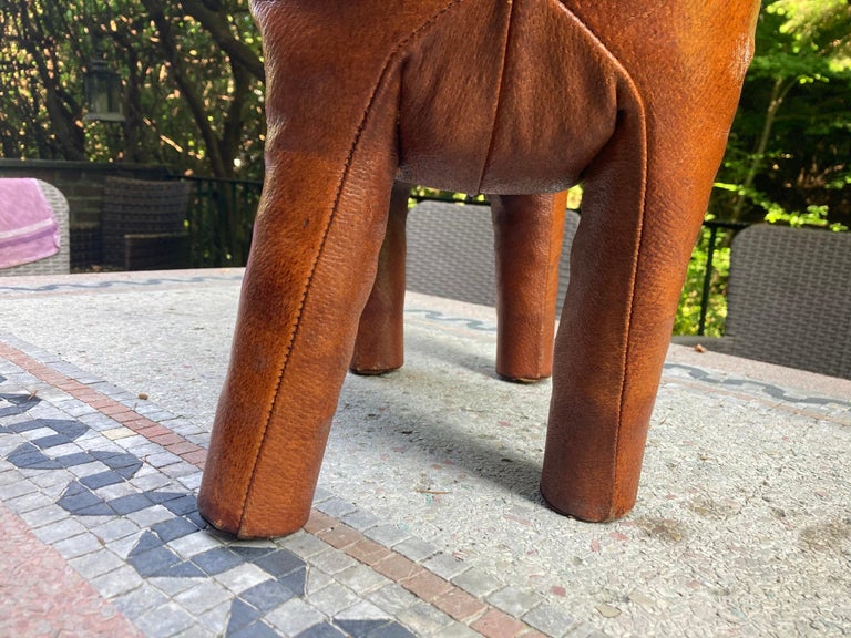Dimitri Omersa Leather Donkey Footstool, Abercrombie and Fitch, circa ...