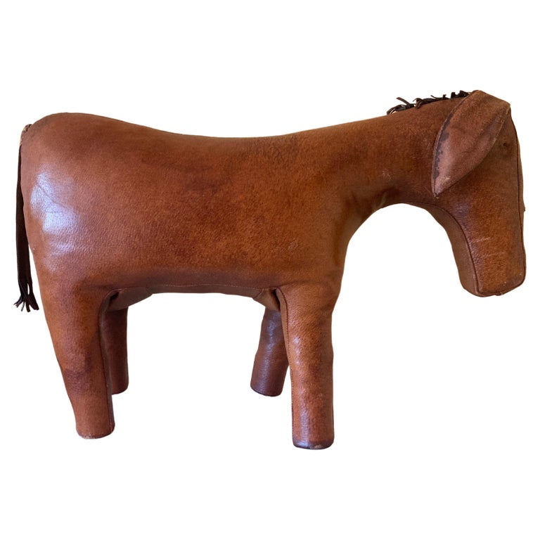 Dimitri Omersa Leather Donkey Footstool, Abercrombie and Fitch, circa ...