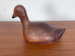 Dimitri Omersa Leather Duck Doorstop for Sarreid, Spain, Circa 1960s