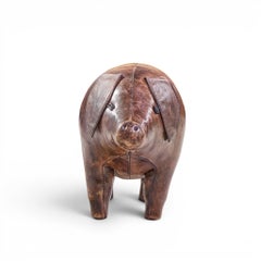 Dimitri Omersa Mid Century English Leather Pig Ottoman