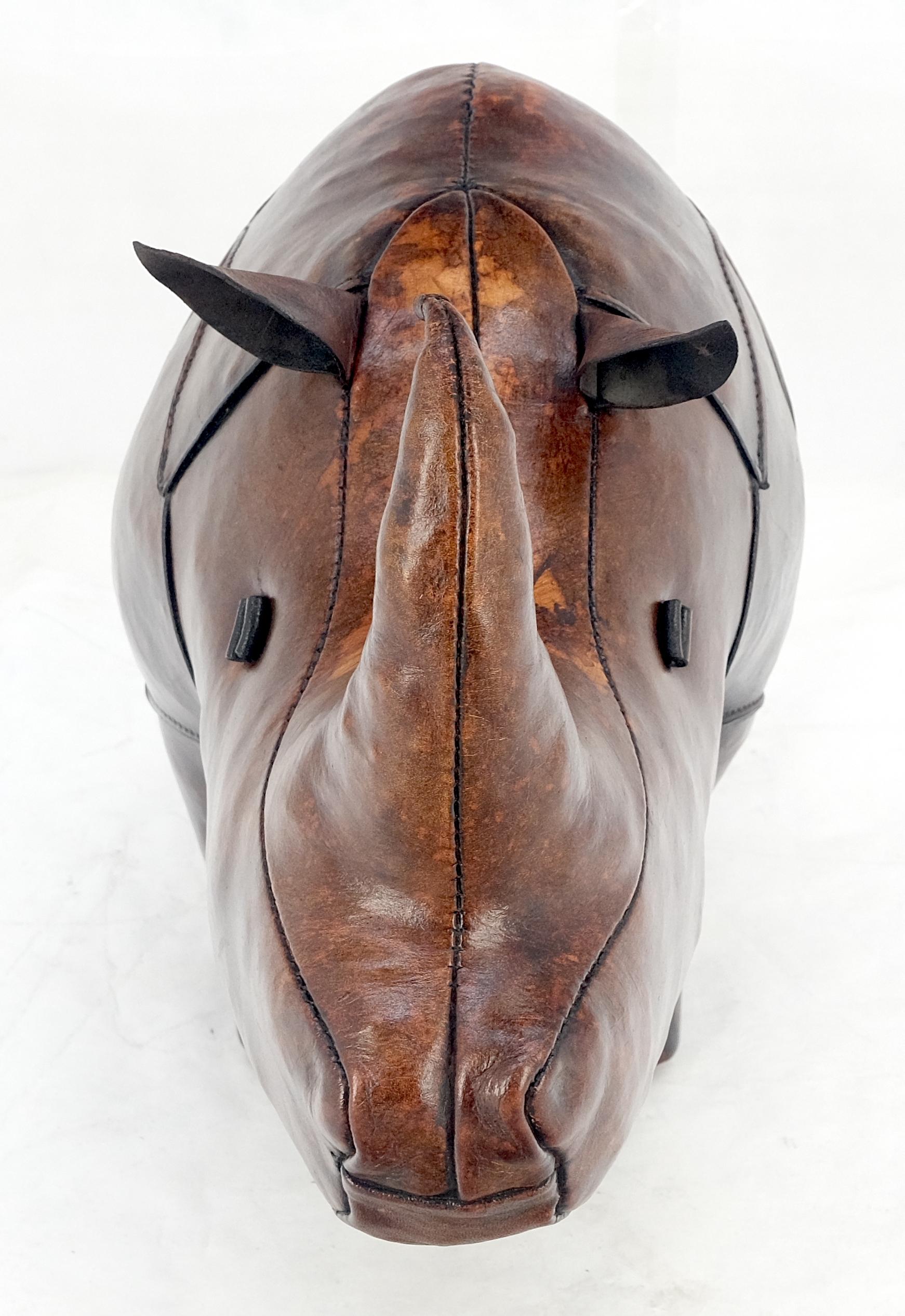 Dimitri Omersa Rhino-Fußhocker Abercrombie & Fitch Groß Rhinoceros MINT! (Leder) im Angebot