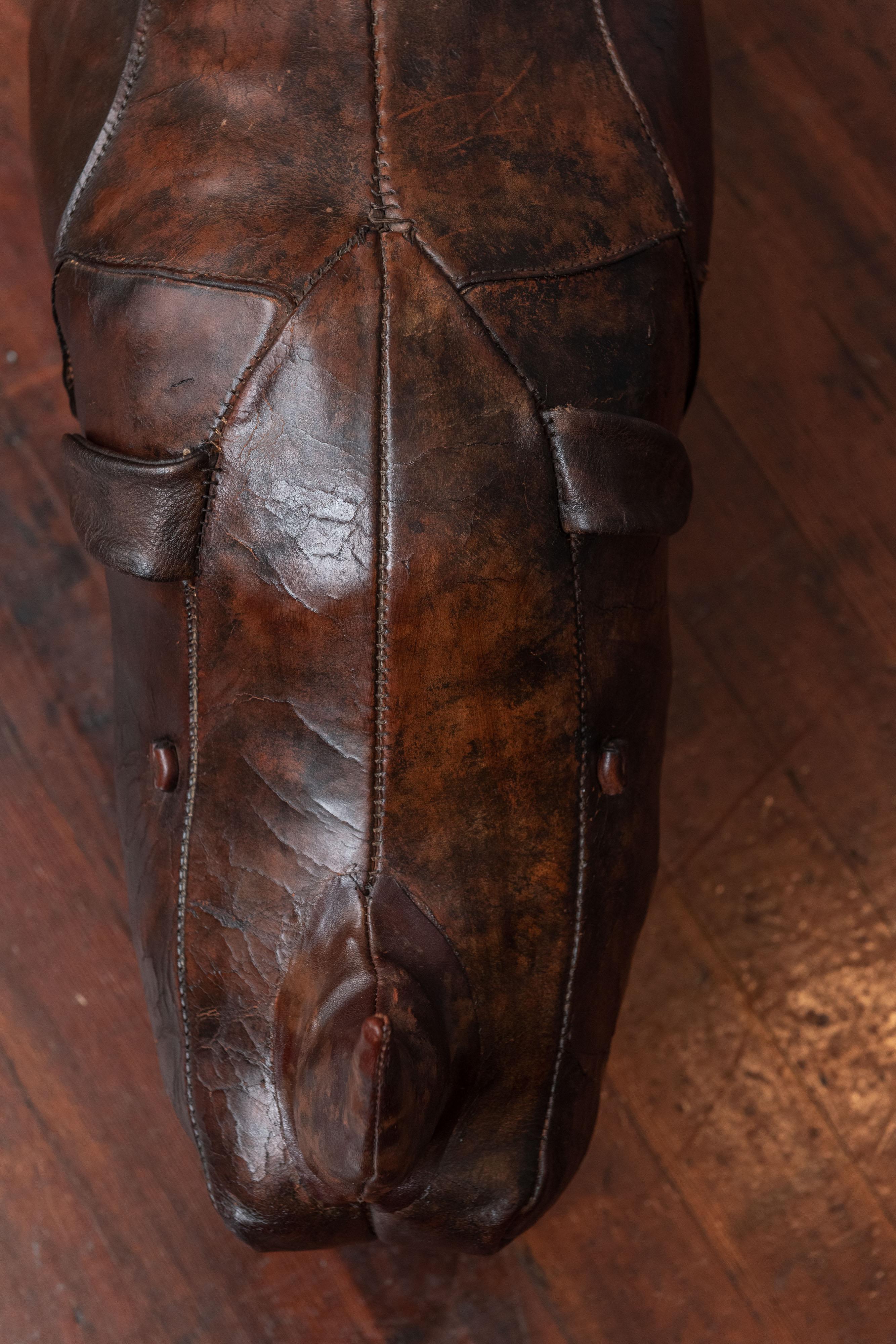 Leather Dimitri Omersa Rhino Footstool for Abercrombie & Fitch