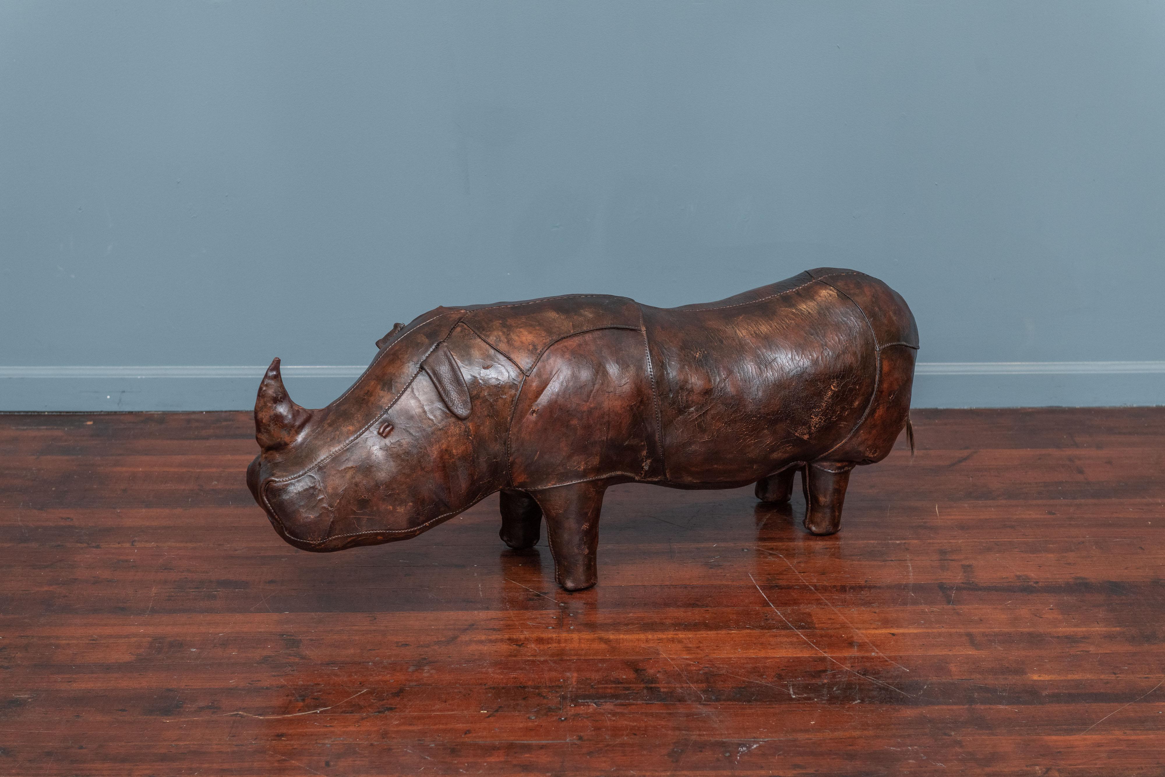 Dimitri Omersa design leather Rhino footstool for Abercrombie & Fitch.
 The best condition example available on the market today and the competitively priced. I am confident that you will be very happy with it.