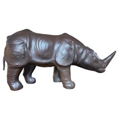 Dimitri Omersa Rhinoceros Leather Footstool by Abercrombie & Fitch C1965