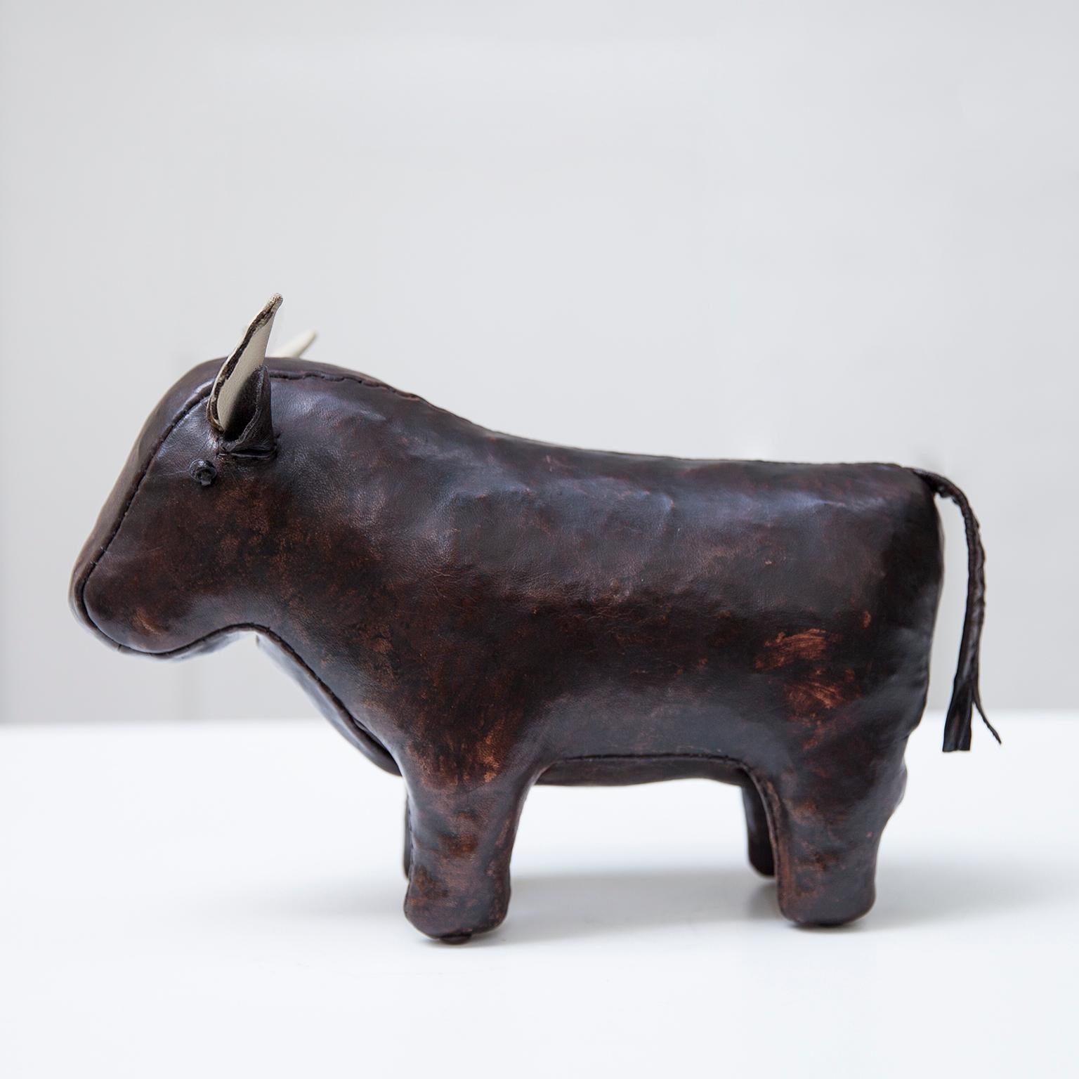 Mid-Century Modern Dimitri Omersa Vintage Leather Bull, 1965