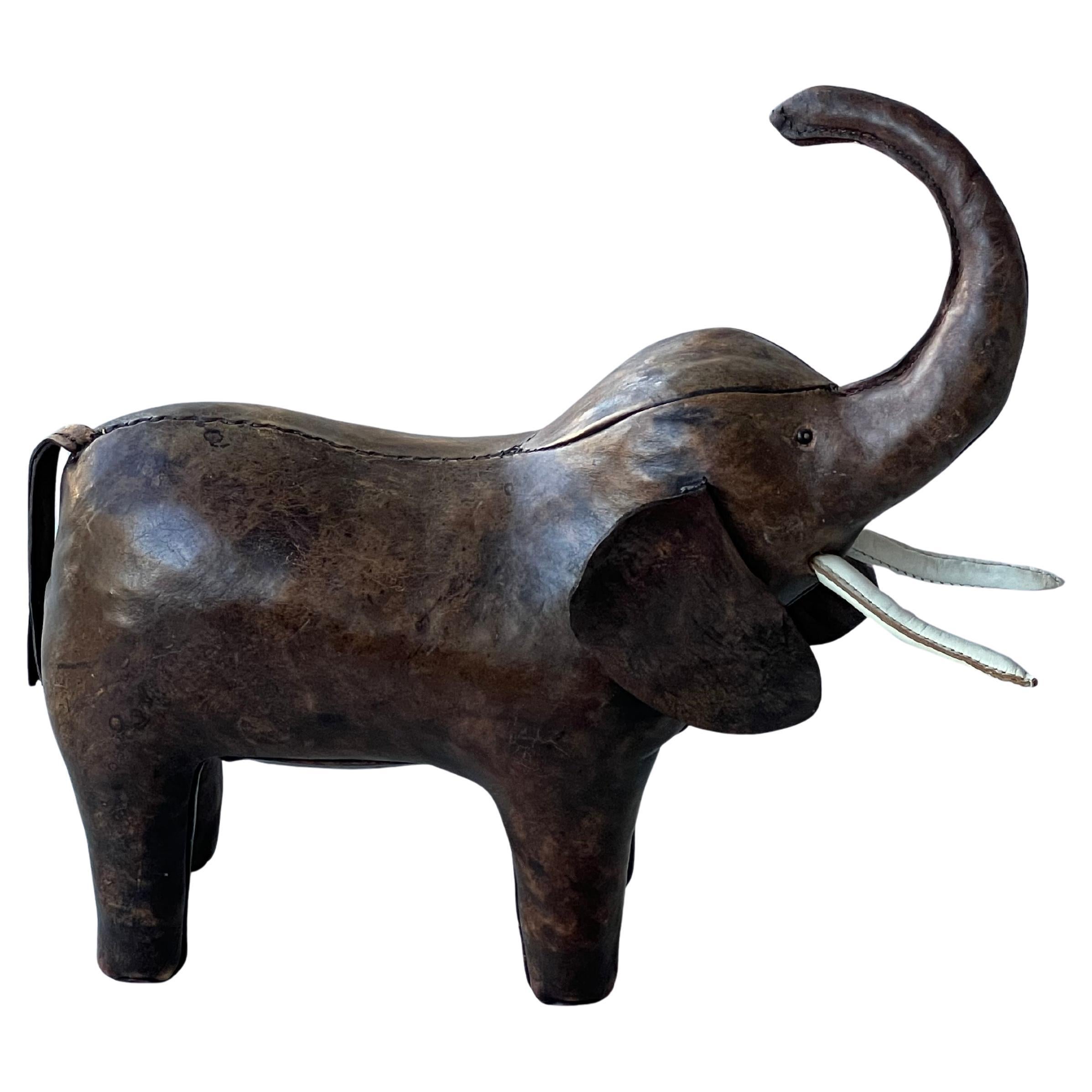 Dimitri Omersa Vintage Leather Elephant for Abercrombie For Sale