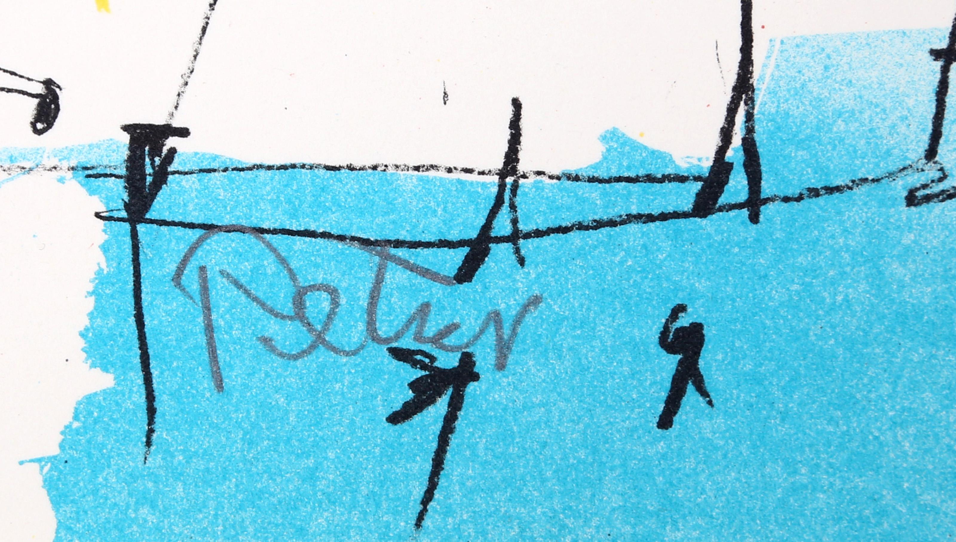 Abstract in Primary Colors, Signed Lithograph by Dimitri Petrov For Sale 2