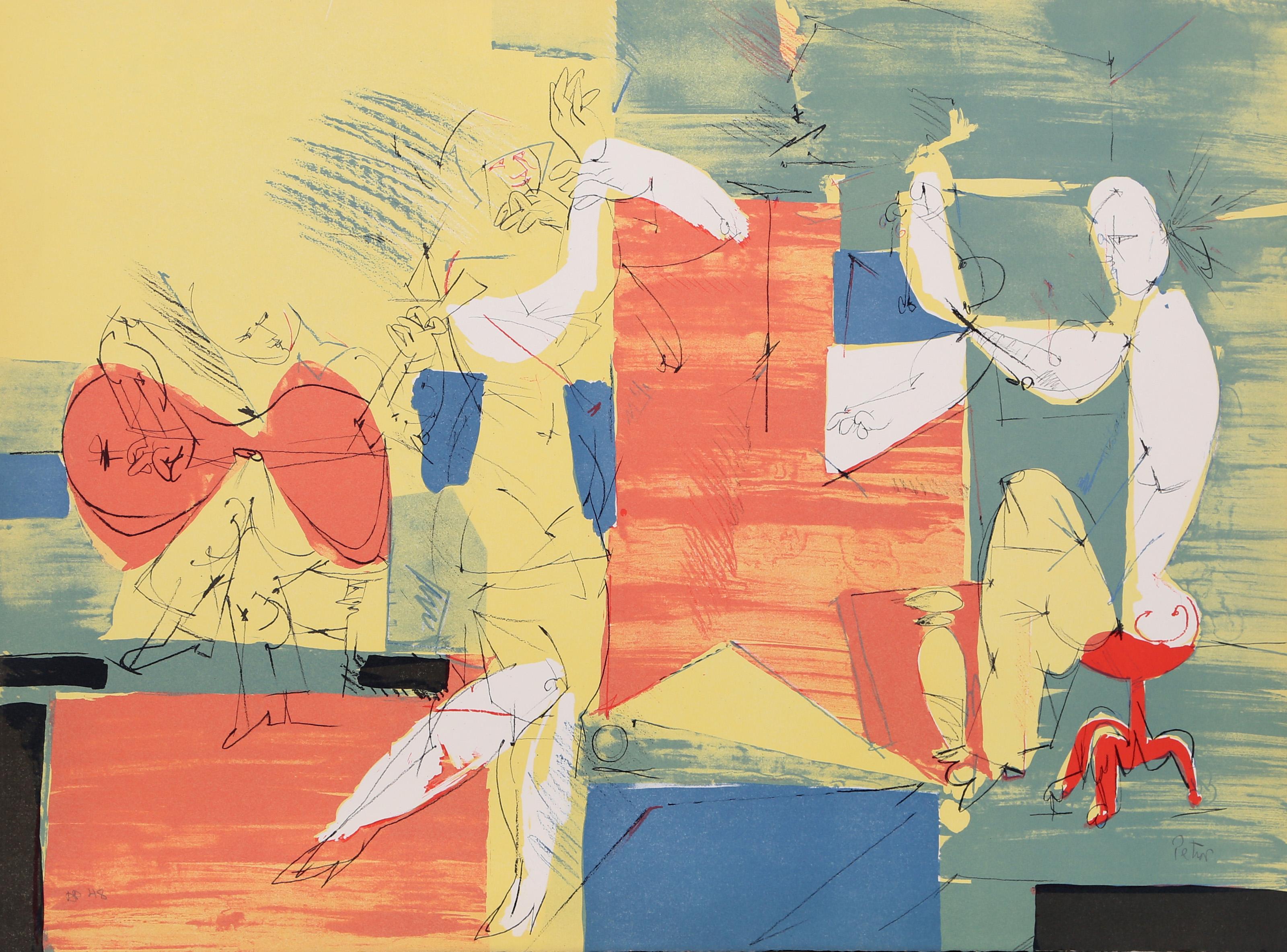 Dimitri Petrov, American (1919 - 1986) - Cubist Band, Year:  circa 1975, Medium:  Lithograph, signed and numbered in pencil, Edition:  AP 48, Size:  22  x 30 in. (55.88  x 76.2 cm)