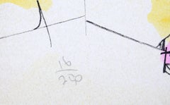 Paisaje urbano futurista I, litografía abstracta de Dimitri Petrov