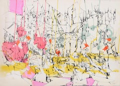 Futuristic Cityscape I, Abstract Lithograph by Dimitri Petrov