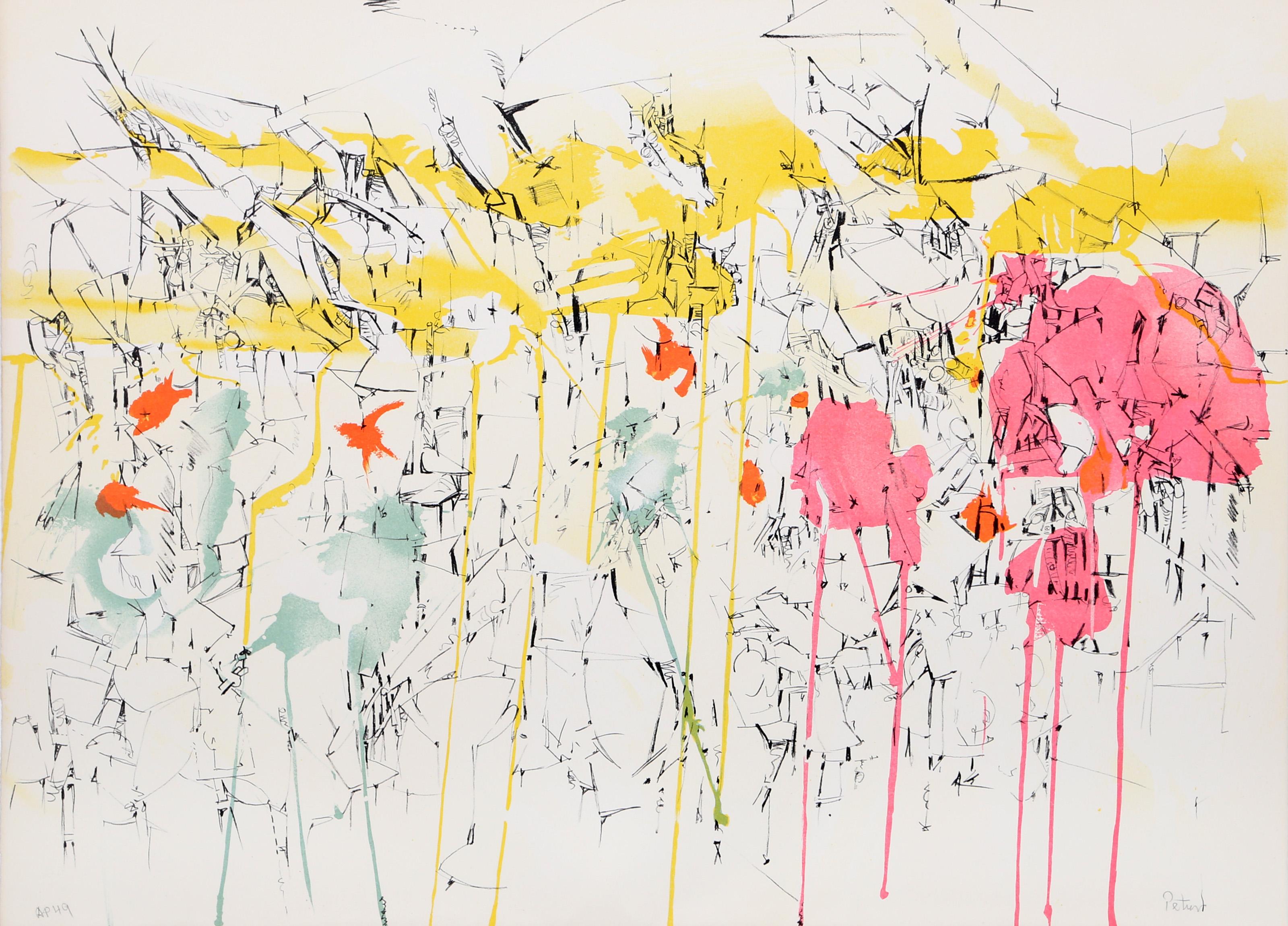 Dimitri Petrov, American (1919 - 1986) - Untitled - Futuristic Cityscape III, Year:  circa 1975, Medium:  Lithograph, signed and numbered in pencil, Edition:  AP 49, Size:  22  x 30 in. (55.88  x 76.2 cm)