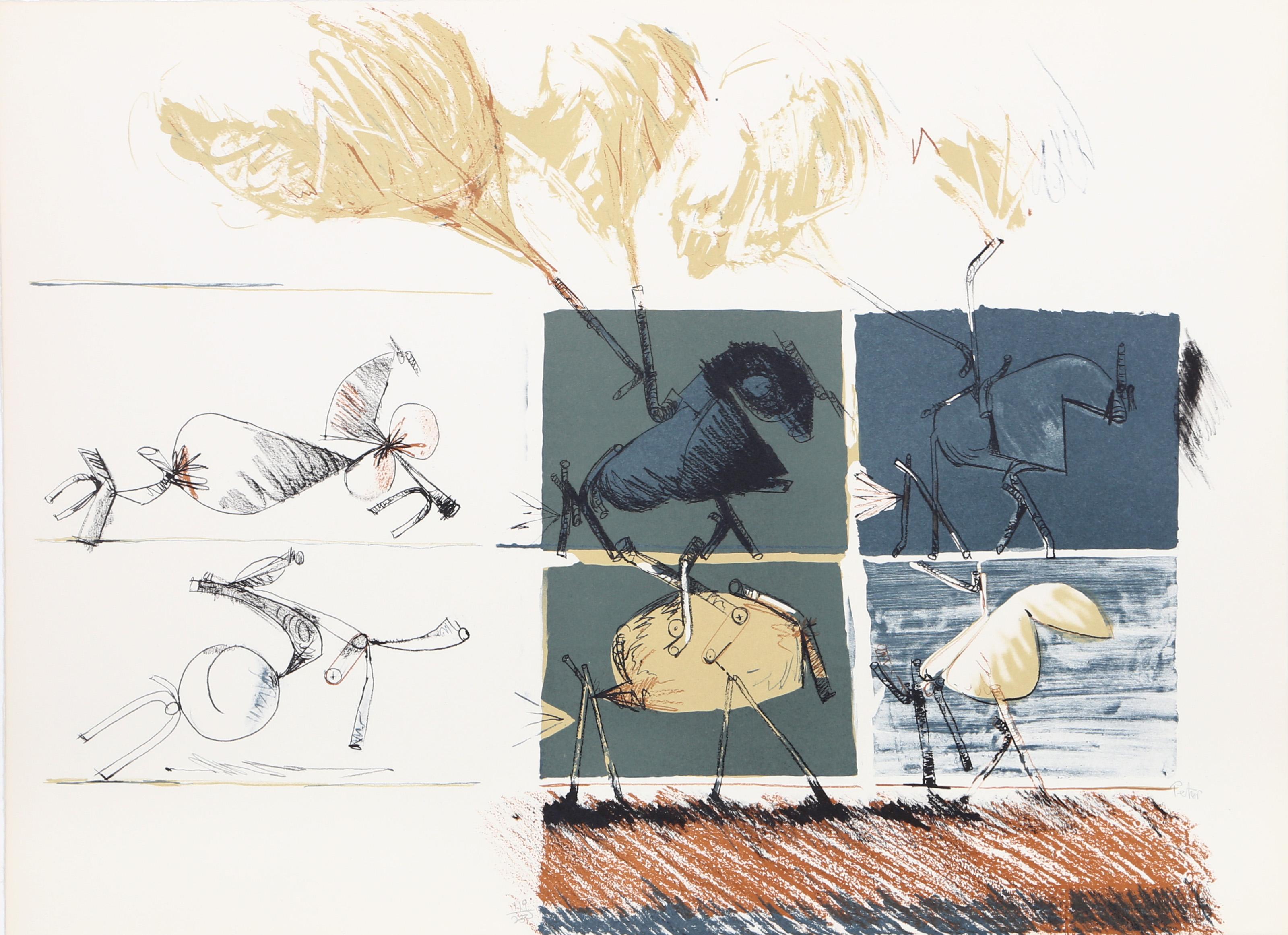 Dimitri Petrov, American (1919 - 1986) - Horse Study, Year:  circa 1975, Medium:  Lithograph, signed and numbered in pencil, Edition:  250, Size:  22  x 30 in. (55.88  x 76.2 cm)