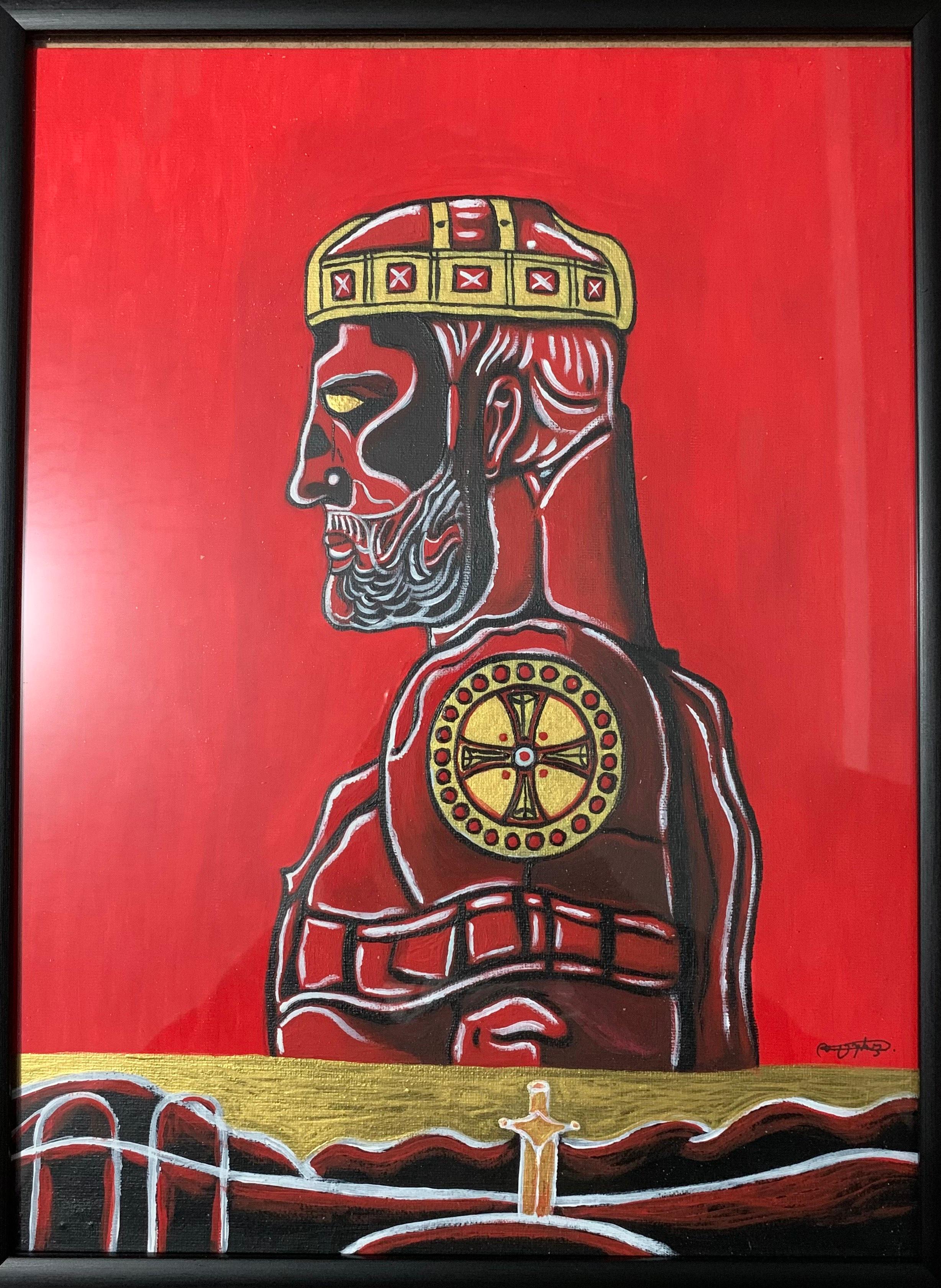 Dimitri Turnava  Figurative Painting - Georgian Contemporary Art by Dimitri Turava - Portrait of David IV the Builder