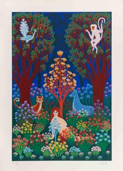 Earthly Paradise - Screen Print by D. Yordanov - 1970s