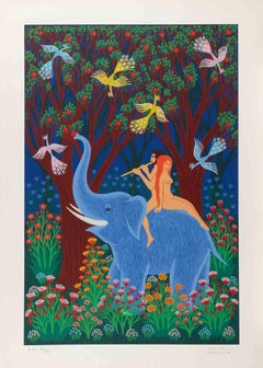 Earthly Paradise - Screen Print by D. Yordanov - 1970s