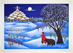 Frozen Night - Screen Print by D. Yordanov - 1974