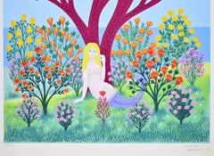 Siren in the Wood - Screen Print by D. Yordanov - 1971