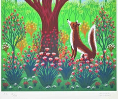 The Fox and the Raven - Screen Print by D. Yordanov - 1970s