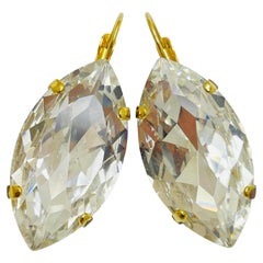 DIMITRIADIS signed vintage gold glass designer pierced dangke  earrings