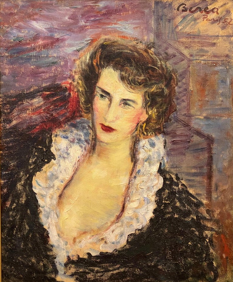 Portrait of a Lady, Paris 1952 - Painting by Dimitrie Berea