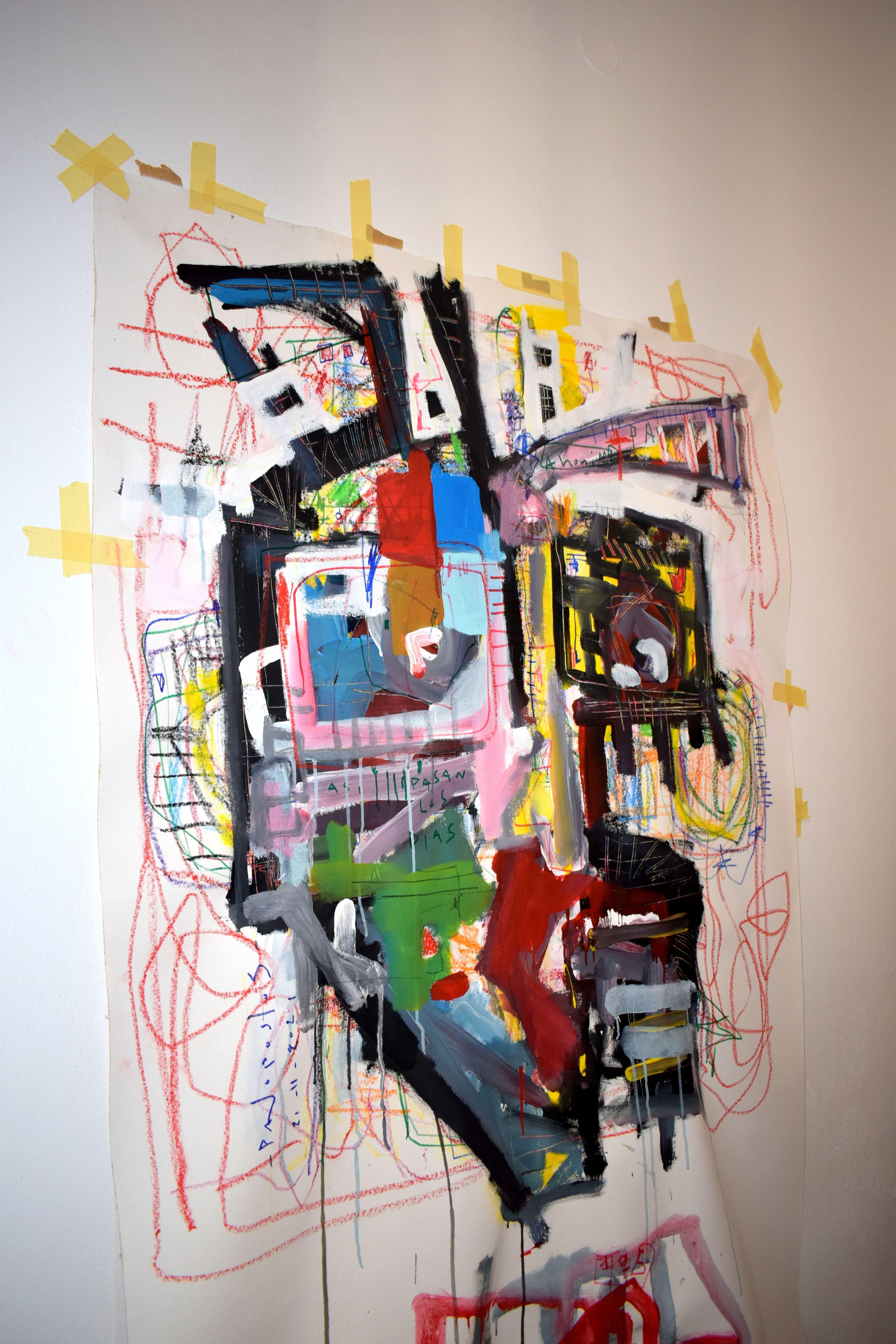 Anonimo Pank, Gemälde, Acryl auf Leinwand (Expressionismus), Painting, von Dimitris Pavlopoulos