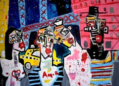 Brooklyn Never Sleep, Painting, Acrylic on Paper