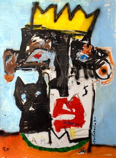 Peinture, acrylique sur toile, cuidador de gato n° 2,