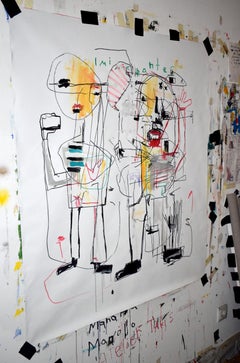 imigrantes, Pittura, Acrilico su tela