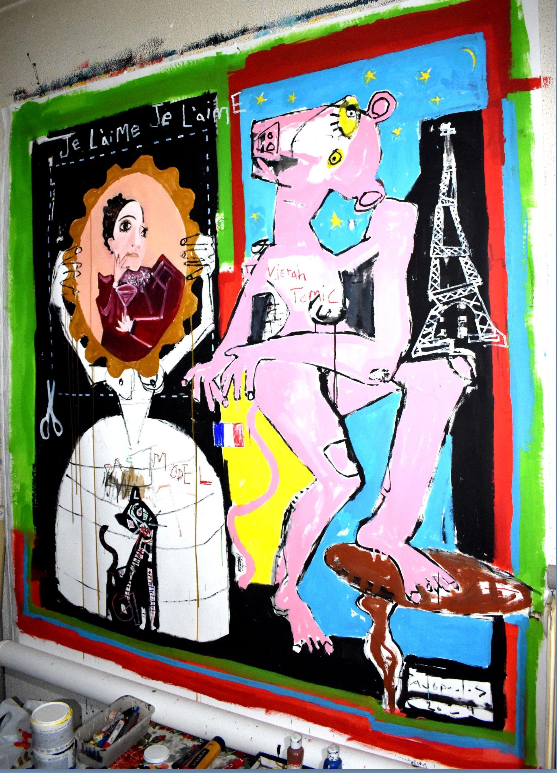 Dieses lebendige und leuchtende Kunstwerk auf Leinwand kommt direkt aus dem Studio des Künstlers in Barcelona. Dimitris Pavlopoulos ist als expressionistischer Künstler bekannt, dessen Werke von figurativen abstrakten Porträts  Collection'S 2024 