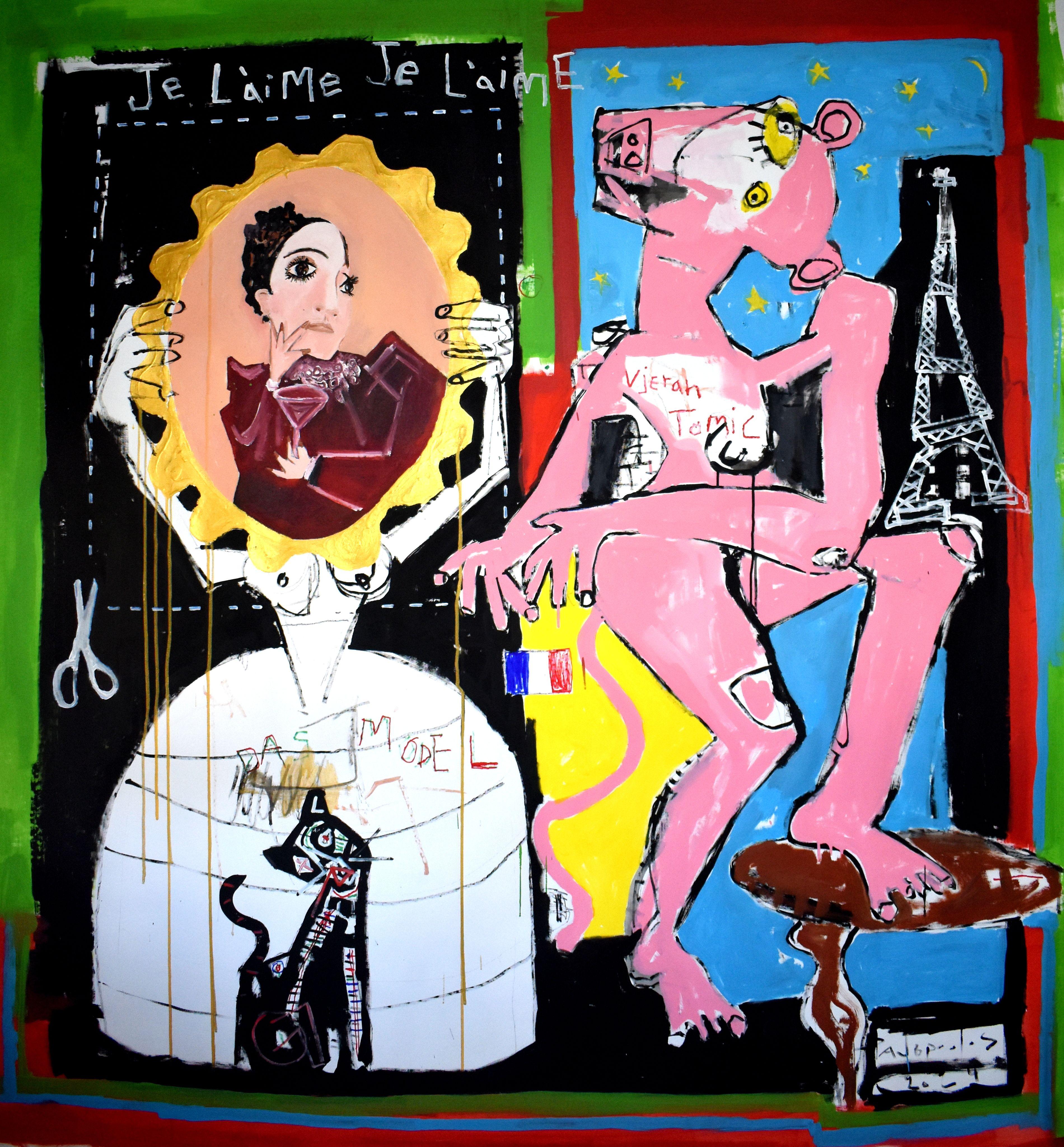 Je lâEaime, je lâEaime, Gemälde, Acryl auf Leinwand