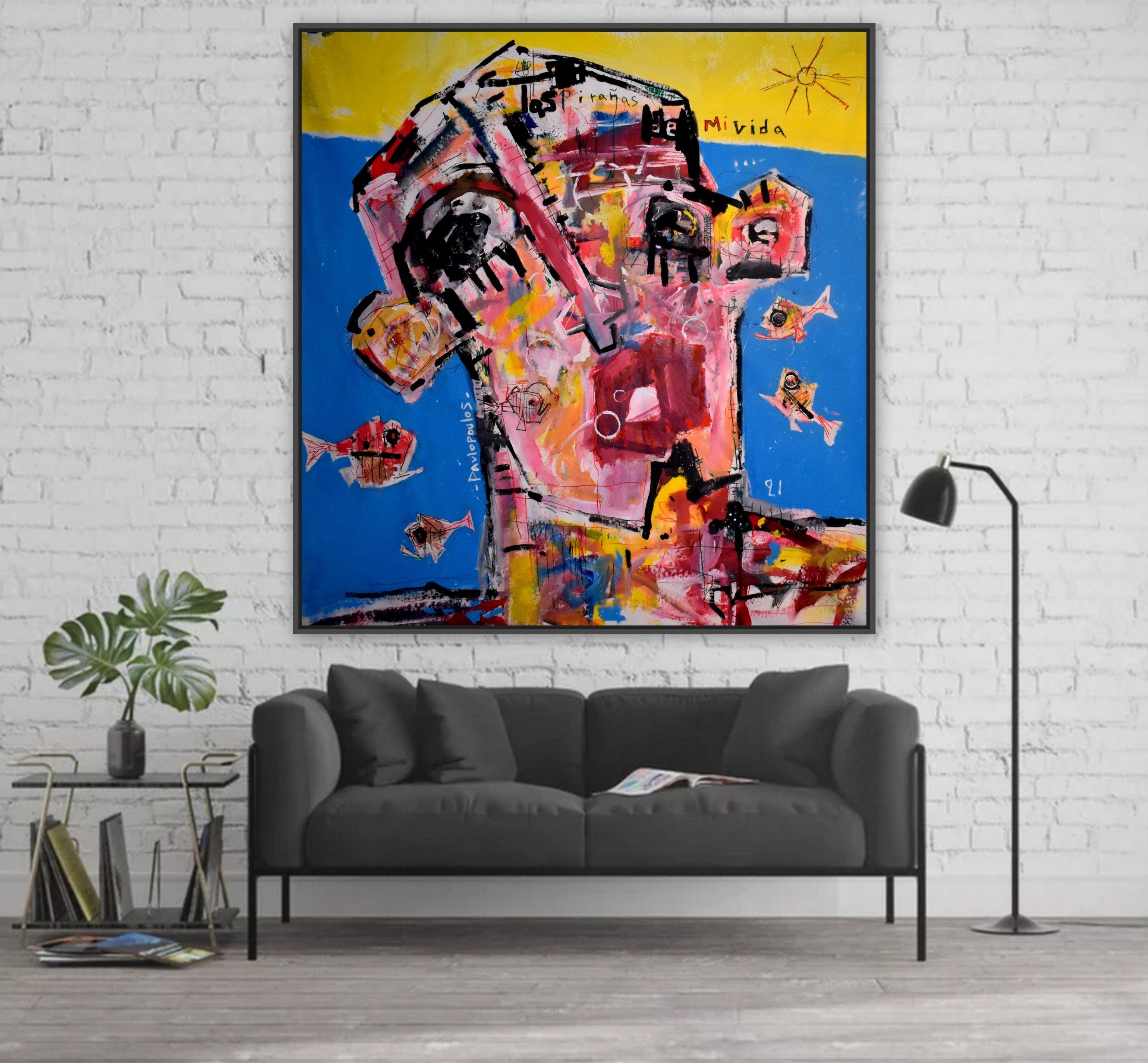 Las pirañas de mi vida, Pittura, Acrilico su tela - Painting di Dimitris Pavlopoulos