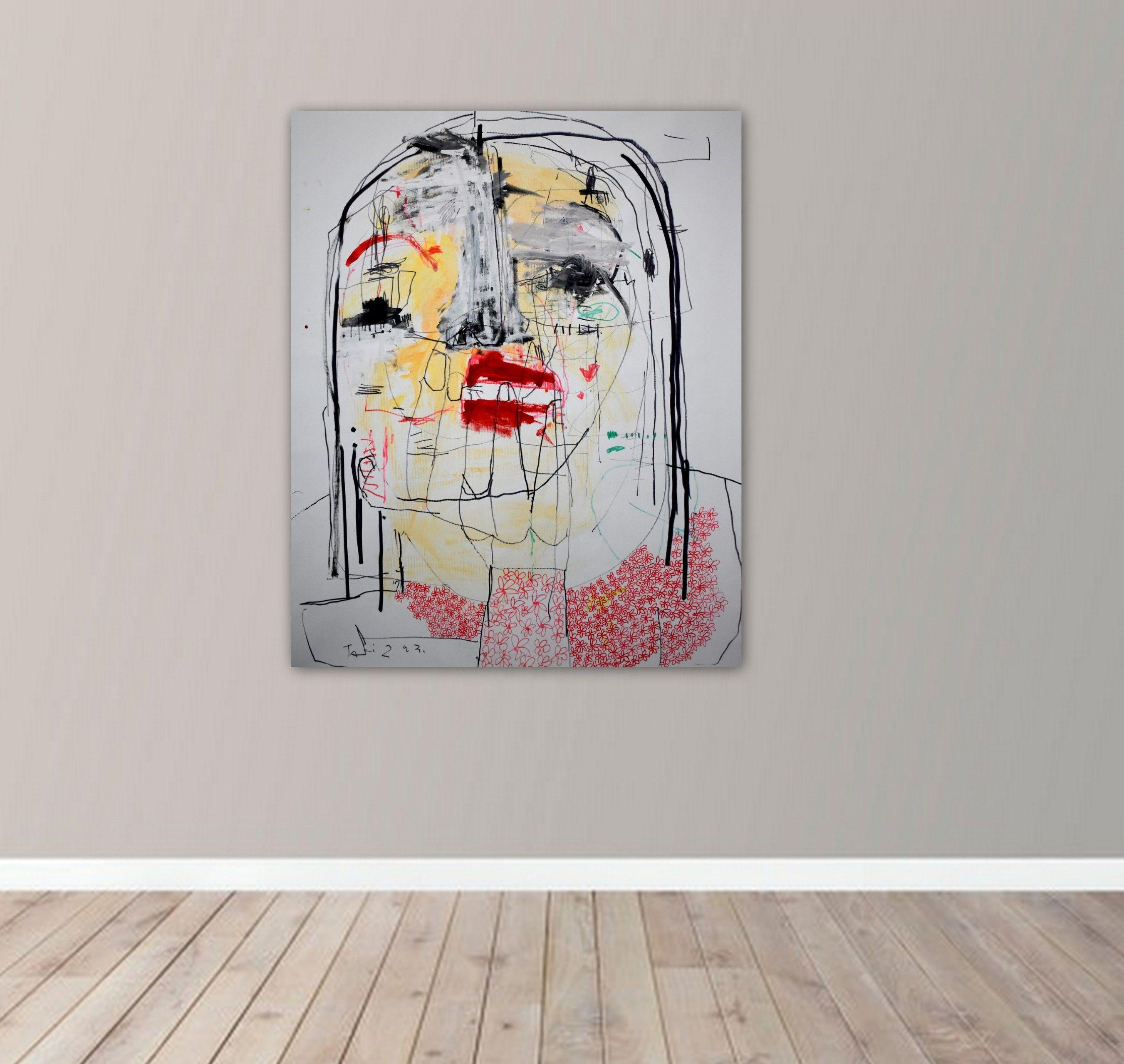 Dieses lebendige und leuchtende Kunstwerk auf Leinwand kommt direkt aus dem Studio des Künstlers in Barcelona. Dimitris Pavlopoulos ist als expressionistischer Künstler bekannt, dessen Werke von figurativen abstrakten Porträts  Collection'S 2023 