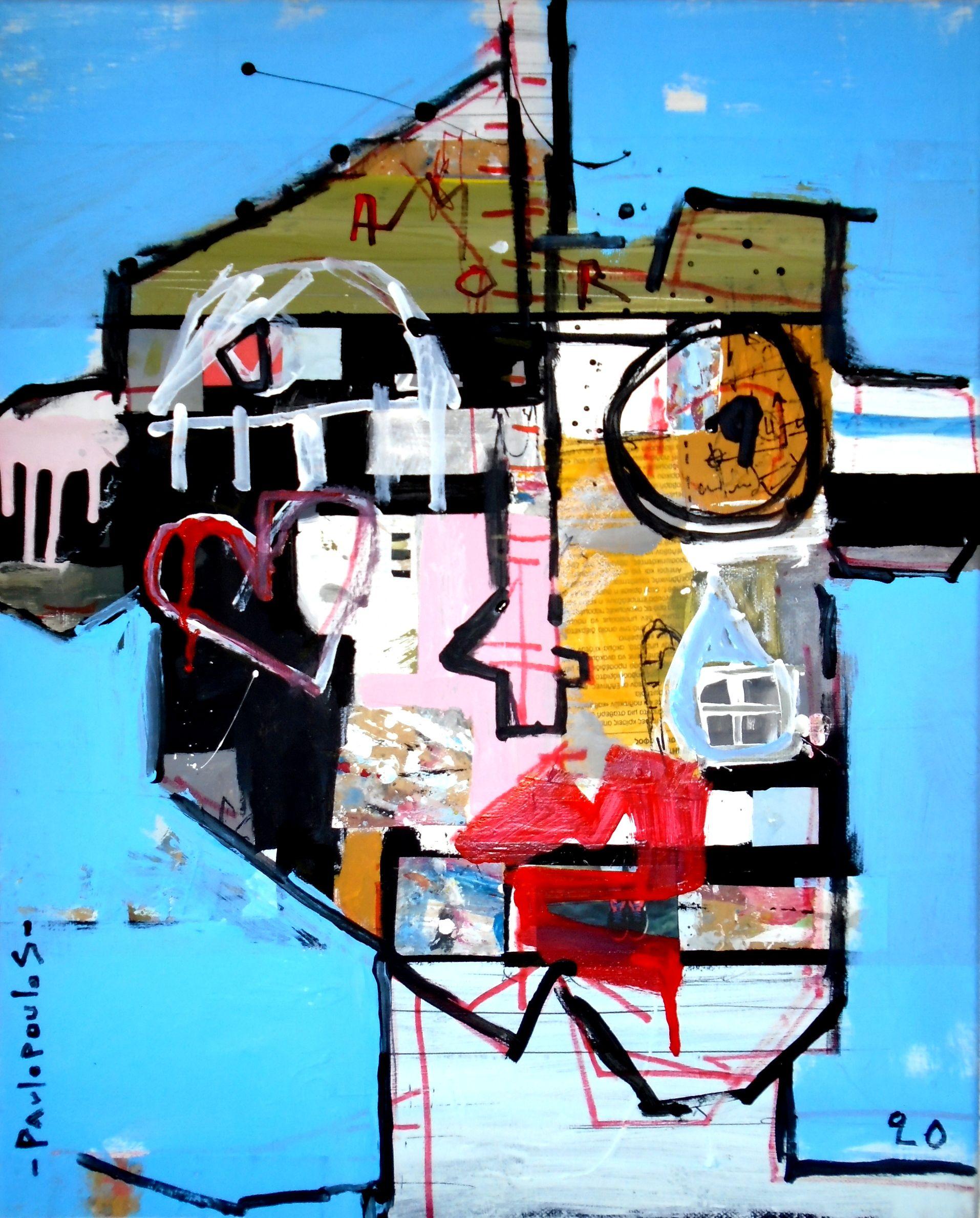 retrato enamorado 17, Pintura, Acrílico sobre lienzo - Painting de Dimitris Pavlopoulos