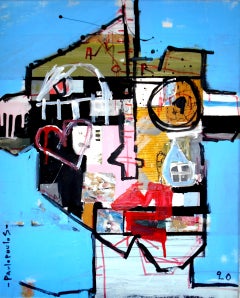 Portrait enamorado 17, peinture, acrylique sur toile