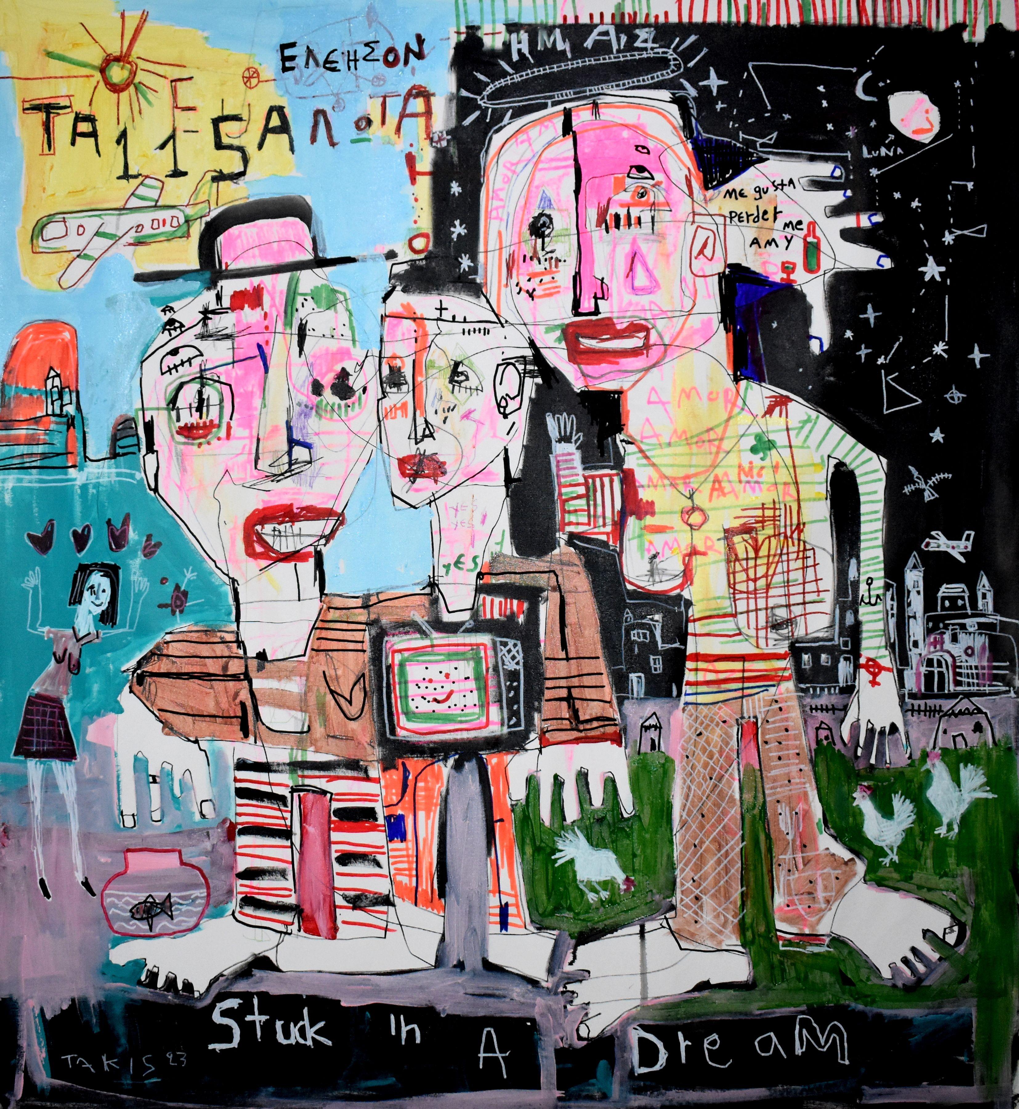 Stuck in a dream, Painting, Acrylic on Canvas