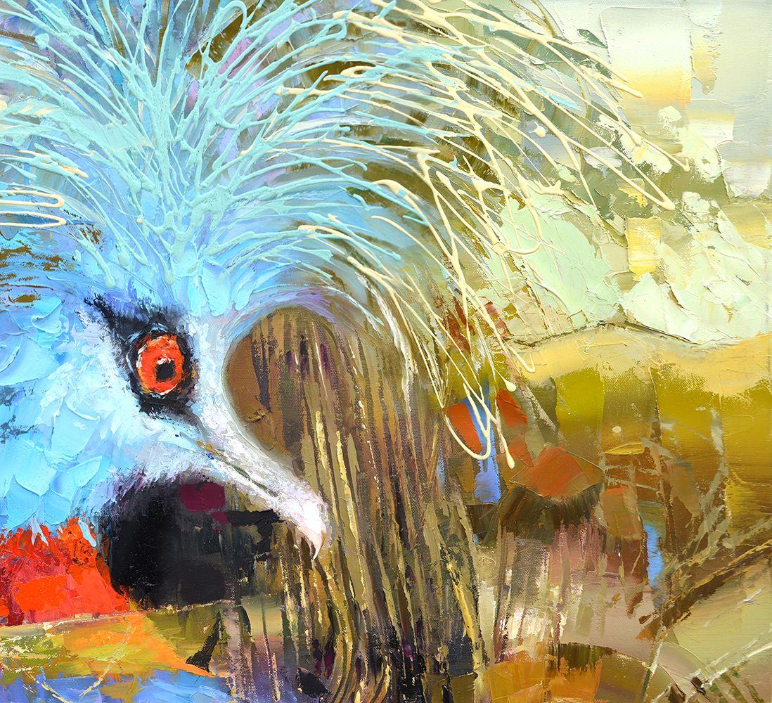 Colomba coronata #2, Pittura, Acrilico su tela - Abstract Painting Marrone di Dimitry Spiros