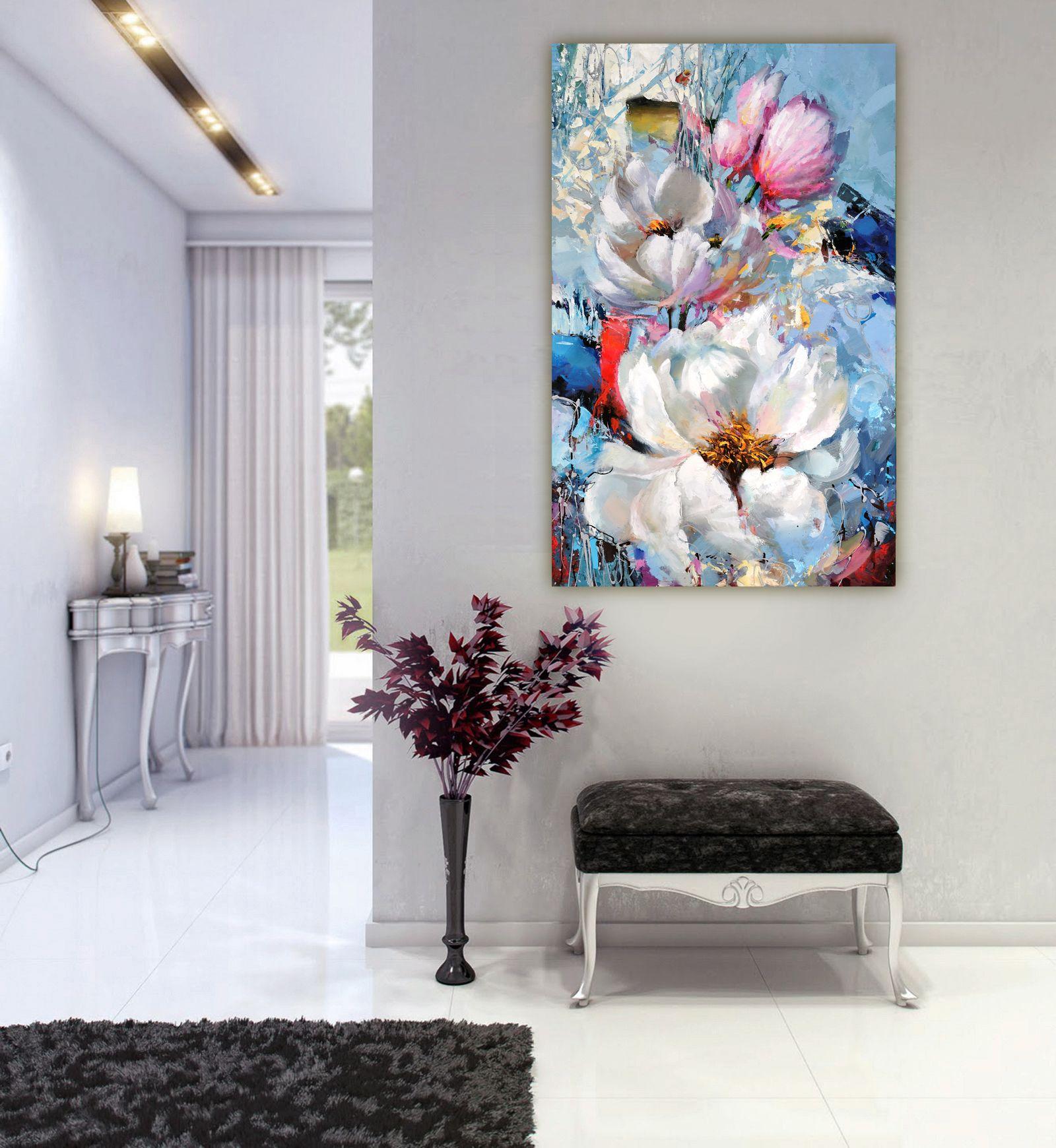 Flowers composition #13, Painting, Acrylic on Canvas For Sale 2