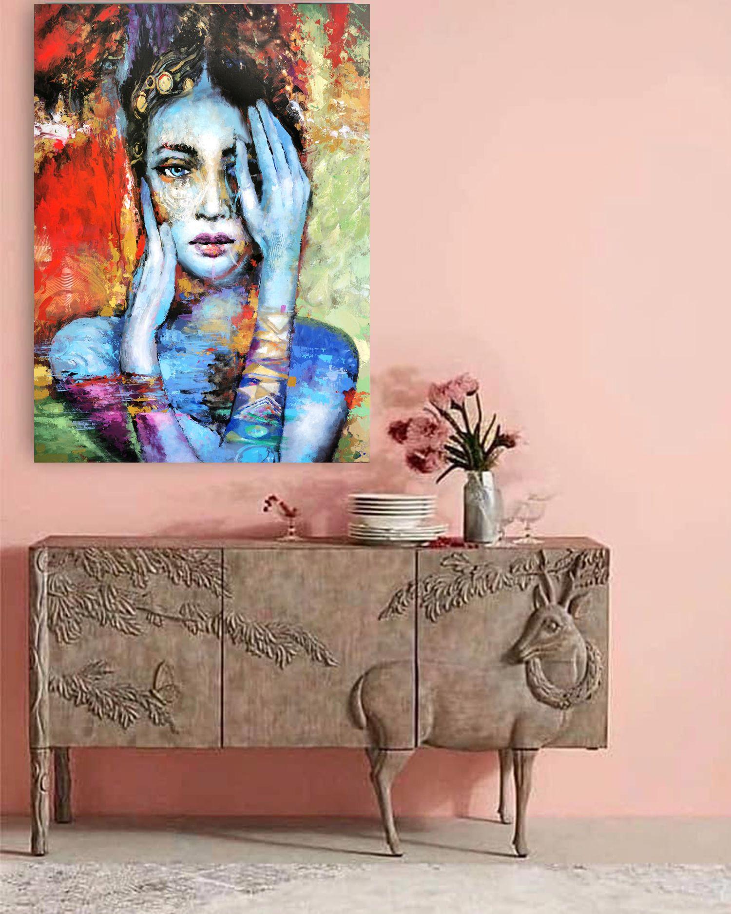 Aus einer Serie von Frauenbildern #7, Gemälde, Acryl auf Leinwand – Painting von Dimitry Spiros