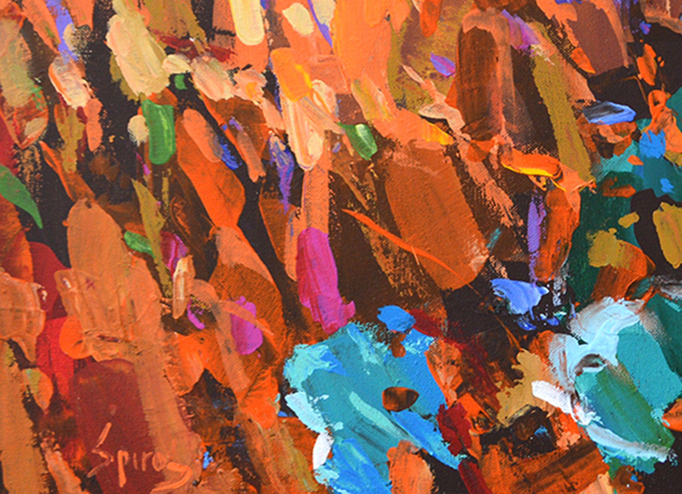 Einsame Kiefern 2 - Impressionismus OIL, ACR, CANVAS, Großformat, 76cmx 61cm, 30