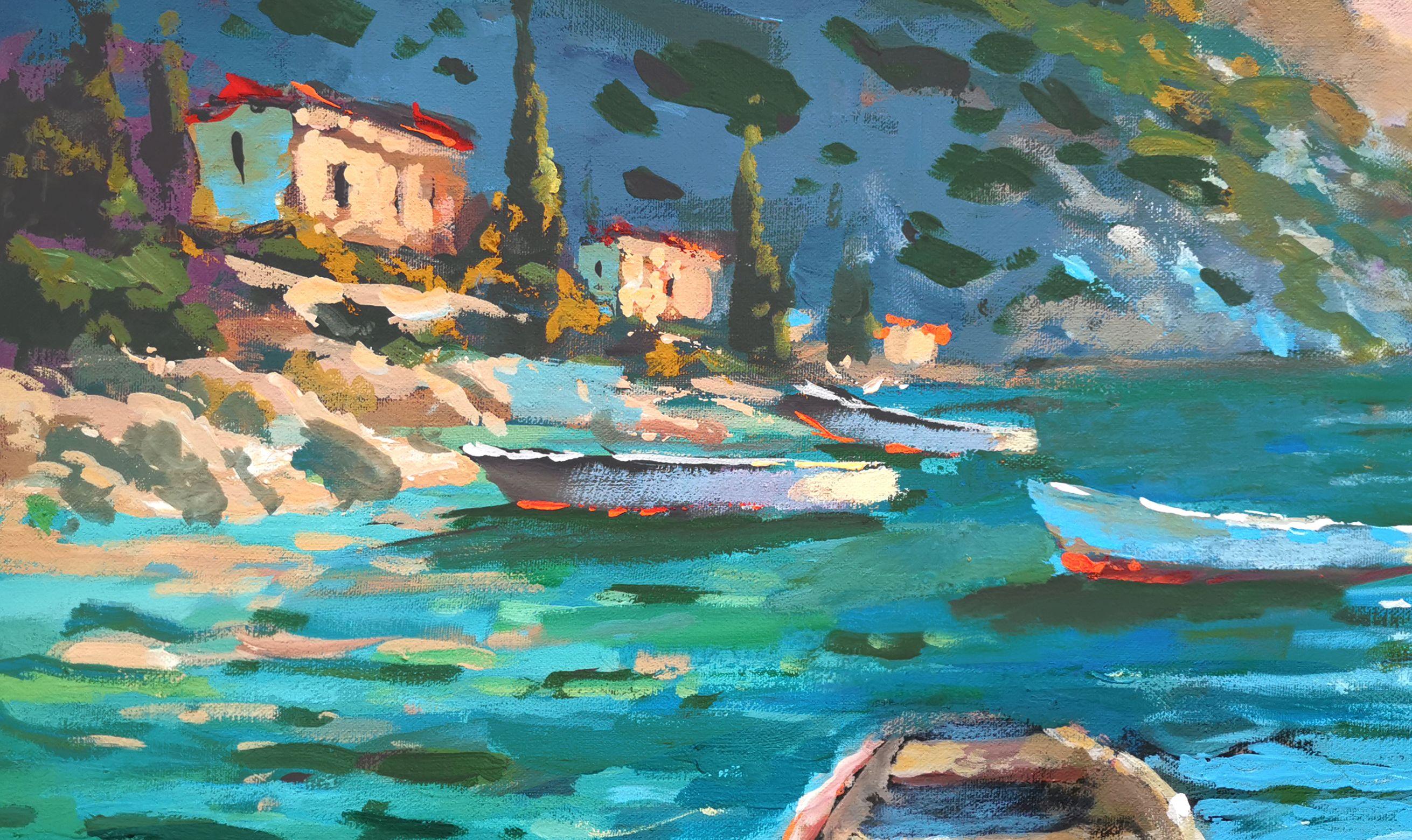 Quiet Bay, Gemälde, Acryl auf Leinwand (Impressionismus), Painting, von Dimitry Spiros