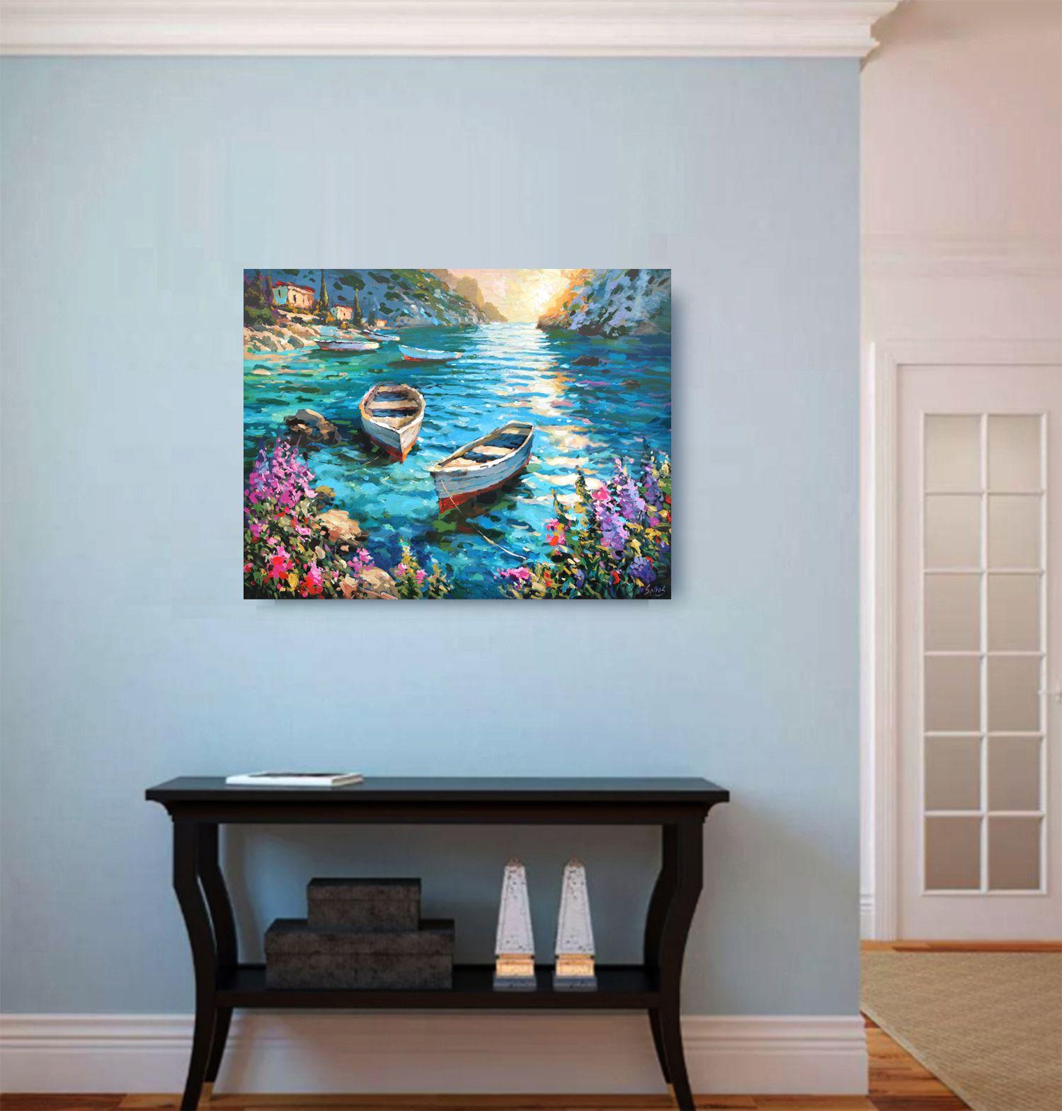 Quiet Bay, Gemälde, Acryl auf Leinwand im Angebot 2