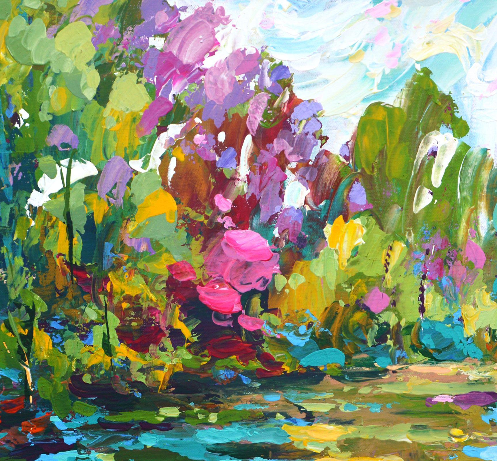 The smell of herbs at sunset, Gemälde, Acryl auf Leinwand (Impressionismus), Painting, von Dimitry Spiros