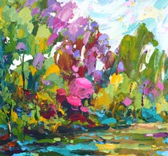 The smell of herbs at sunset, Gemälde, Acryl auf Leinwand
