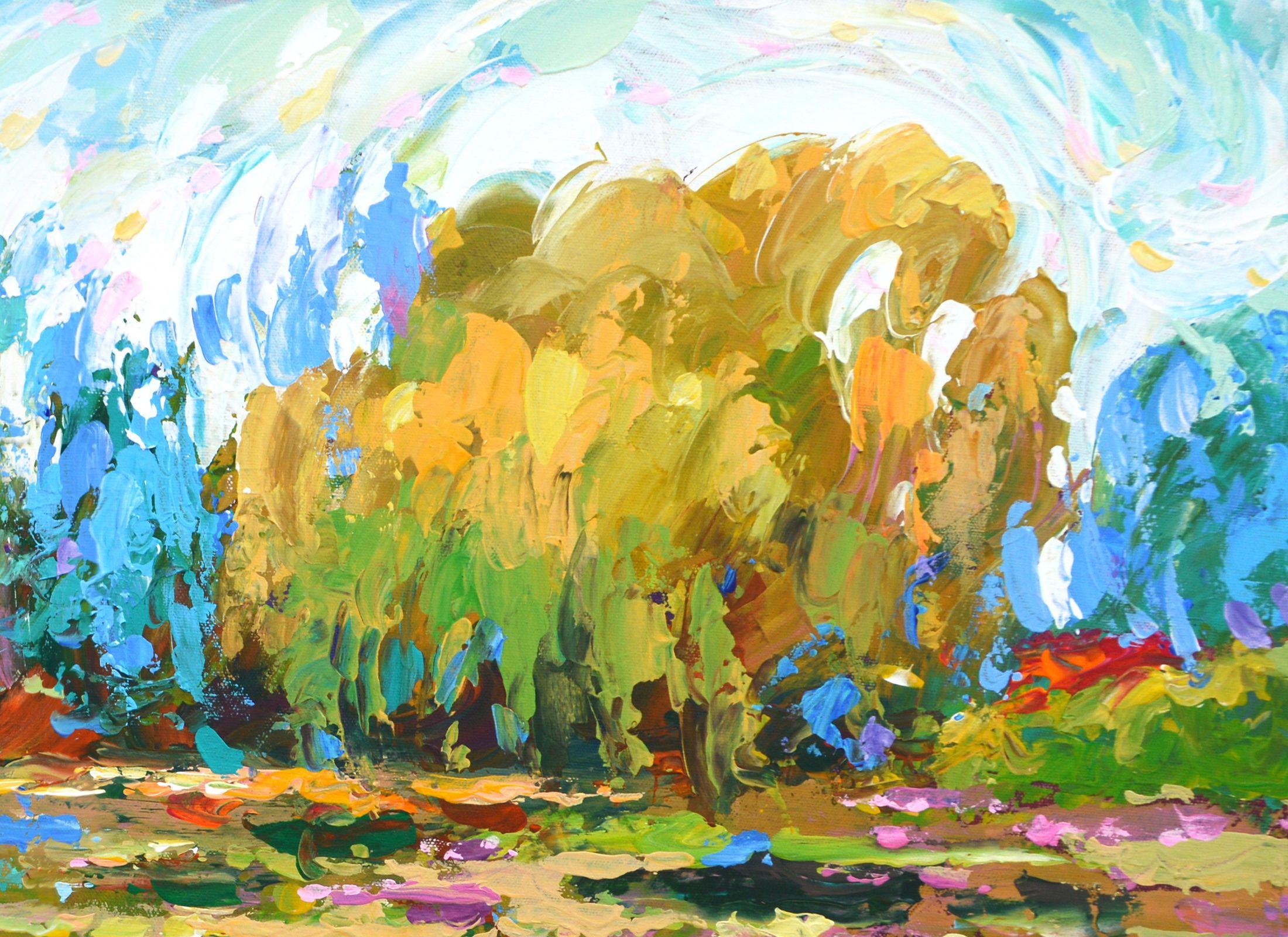 The smell of herbs at sunset, Gemälde, Acryl auf Leinwand im Angebot 2