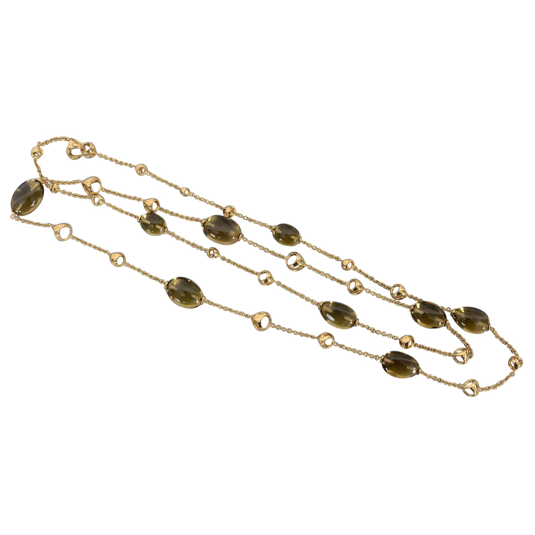 DiModelo Collar largo de cadena de oro con citrino